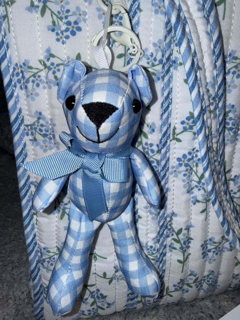 Nanette Lepore Blue Gingham & Floral Quilted Tote with Mini Satchel. NWT 3 piece - Picture 16 of 17